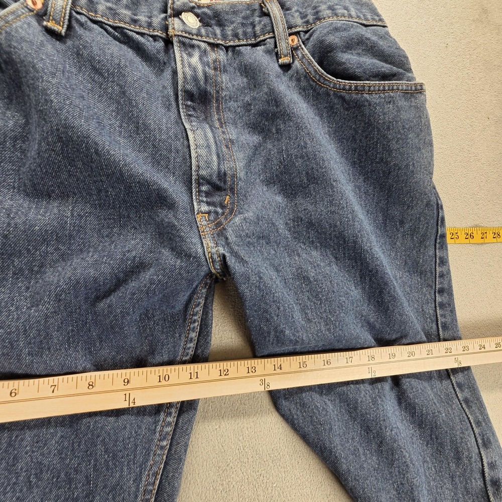 Levis 505 Jeans Mens Blue Medium Wash Regular Straight Denim Zip Fly Fits 36x30 - Picture 6 of 16